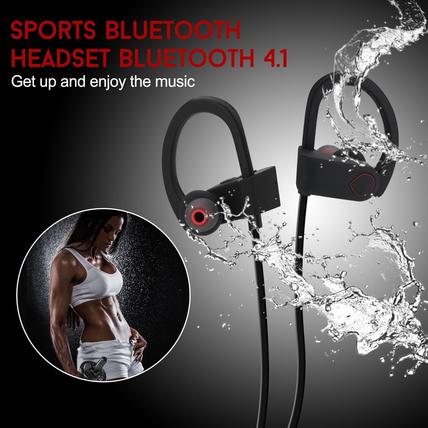 AGPtek Waterproof Bluetooth Earbuds Beats Sports Wireless Headphones