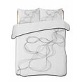 thumbnail image 2 of Modern White Twin Size Down Alternative Comforter, Lightweight Comforter Quilt Bedding Set with Pillow Shams Minimalist Abstract Ribbon A Sketch Rt All Seasons Bed Comforter Duvet Insert 68"x86", 2 of 7