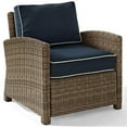 thumbnail image 1 of Pemberly Row Wicker Patio Chair in Brown and Navy, 1 of 8