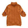 thumbnail image 3 of PatPat Robe Chandail à Col Roulé en Tricot Torsadé à Manches Longues pour Tout-Petite Fille, 3 of 6