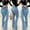Navy, variant on Babysbule Womens Jeans Women Solid Color Solid Flared High Jeans Flares Ankle Fashion Pants Trouser