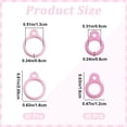 thumbnail image 2 of 60Pcs 2 Style Silicone Pendant 16x12~13x6mm for Electronic stylus & Lighter Making Ring Pink Hole: 2.5mm 8mm inner diameter 30pcs/style, 2 of 8