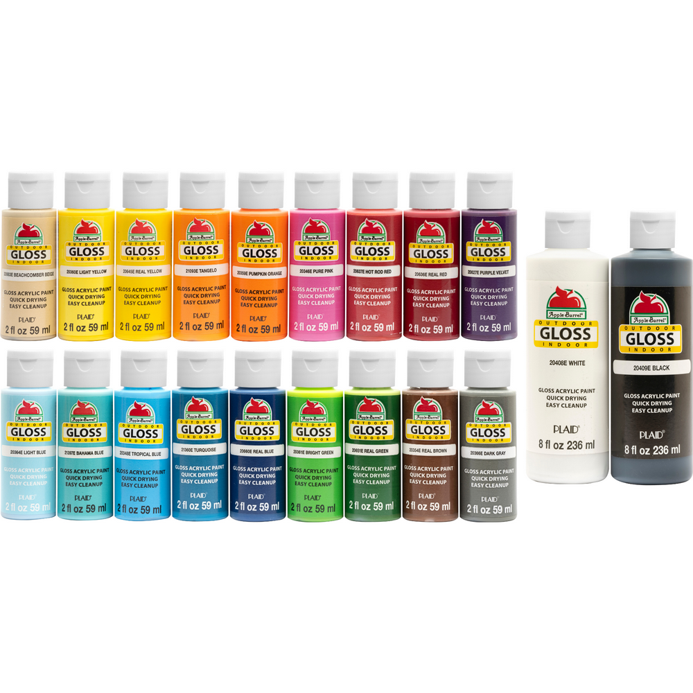 Apple Barrel Multicolor Gloss Acrylic Craft Paint (20 Pieces