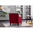 thumbnail image 3 of Linen Upholstered Accent Armchair, Modern Single Sofa Chair with Nailheads and Solid Wood Legs, for Living Room, Bedroom, Office, Lounge, Red, 3 of 9
