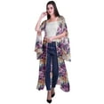 thumbnail image 2 of Moomaya Open Front Printed Georgette Shrug Slit Sleeve Beach Cover Up For Women, 2 of 5