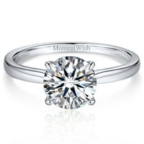 MomentWish 2 Carat Round Cut Simulated Diamond Promise Rings 925 Sterling Silver Moissanite Engagement Rings Size10.5