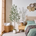 thumbnail image 6 of 6FT Artificial Olive Tree in Planter, Artificial Olive Plants with Fruits, Realistic Indoor Outdoor Plants for Home Decor Housewarming Gift, 6 of 10
