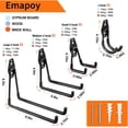 thumbnail image 2 of 12 Pcs Garage Hooks, Heavy Duty Wall Hooks, for Organizing Power Tools, Ladders, Bulk Items, 2 of 7