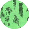 thumbnail image 1 of Ahgly Company Indoor Round Abstract Emerald Green Modern Area Rugs, 7' Round, 1 of 4