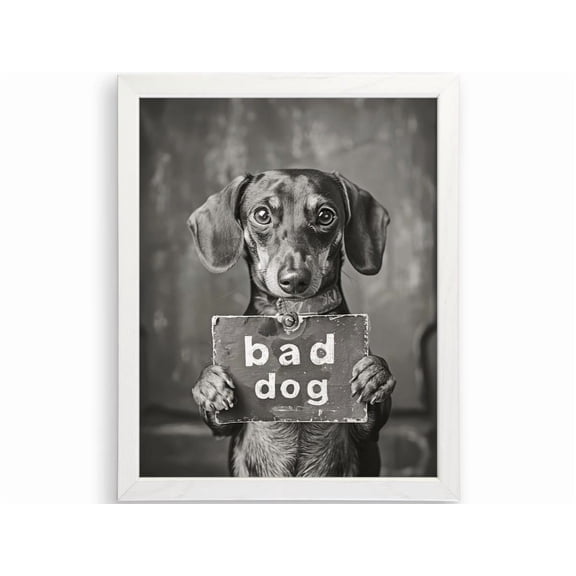 PosterArt Dachshund Bad Dog Art Print Vintage Wall Décor for Pet Lovers and Home Display, 8x12 UNFRAMED