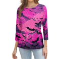 thumbnail image 6 of Trgacdwlo Womens Halloween Shirts Funny Pumpkin Ghost Shirts for Women 3/4 Sleeve Funny Ghost Graphic Festival Fall Women's Tunics, 6 of 7