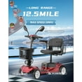 thumbnail image 3 of Foldable 4 Wheel Mobility Scooter for Seniors and Adults with Swivel Seat, Removable Basket, Heavy Duty Frame, Long Range Battery, Red, 3 of 7
