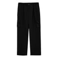 thumbnail image 4 of CIENVNSTG Mens Outdoor Work Casual Cargo Trousers Solid Plain Fabric Multi Side Utility Pockets Elastic Waist Straight Leg Lightweight Breathable Daily Commute Wear Pants Black 5XL, 4 of 7