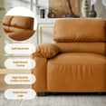thumbnail image 5 of LEISLAND 95” Modular Couch Sofa. 3 Seater Couch, Leather Sectional Couch Oversized Sofa With Deep Seat&tufted Back,Pillow Top Armrest Solid Wood Frame(brown), 5 of 8