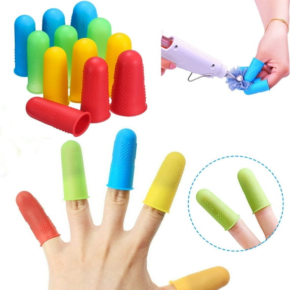 SPRING PARK 3/5/12Pcs Silicone Finger Protection Cap Sleeve Thumb Cover Tube Skin