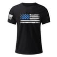 thumbnail image 3 of 4th of July T-Shirt Men American Flag T-Shirt Mens Patriotic Tshirt Mens American Flag Shirt Men Men Casual Round Neck Printing Pullover Fitness Sports Shorts Sleeves T Shirt Blouse, 3 of 4
