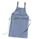 thumbnail image 3 of Delantal de lino con babero de bolsillo, delantal de floristería, delantal informal de cocina para el hogar, delantal suave para barbacoa, Azul, 3 of 9