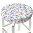 thumbnail image 3 of Kll Butterflies On Polka Dots Round Bar Chair Cushion Cover 12 Inch,Bar Stool Protector With Elastic, Soft Washable, 3 of 7
