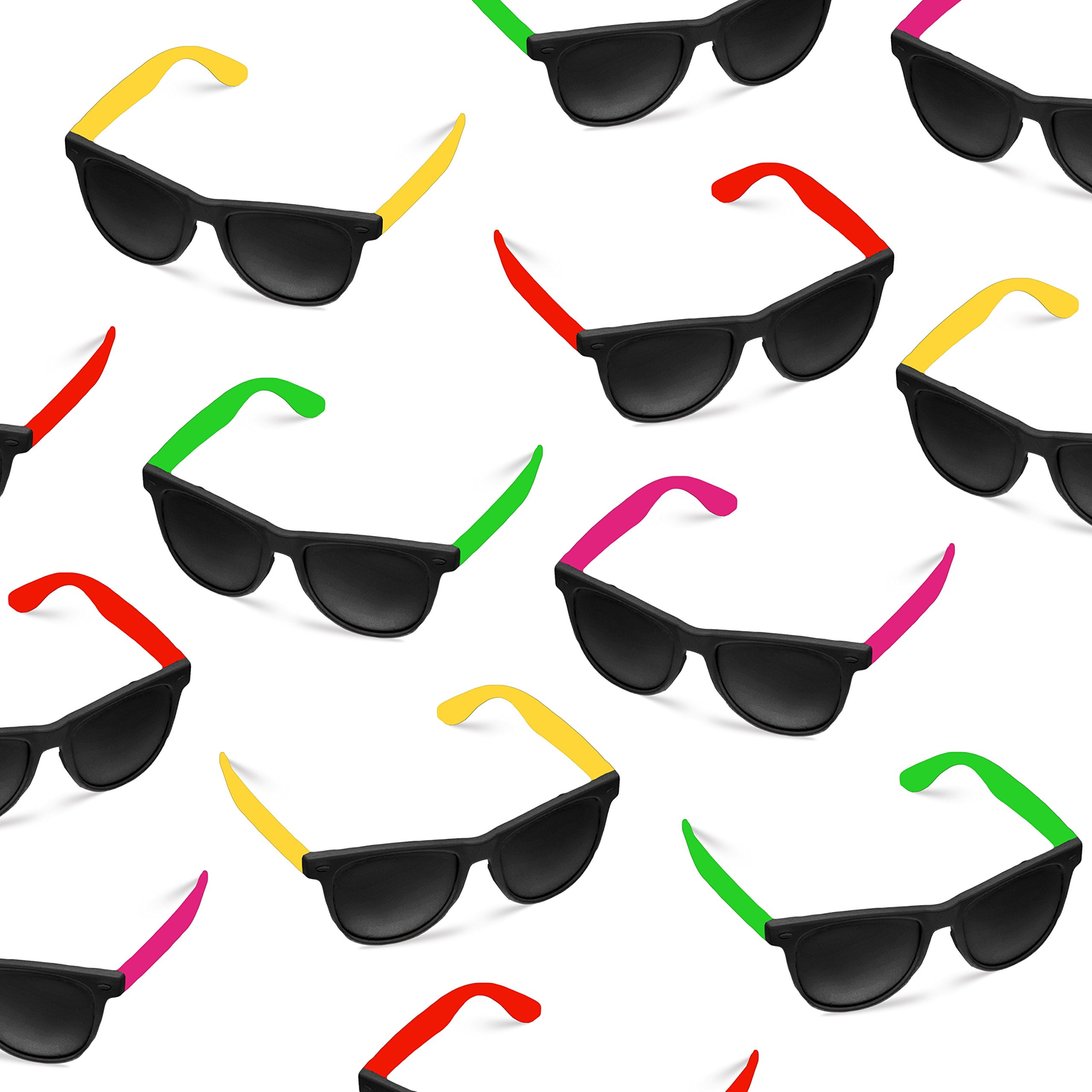 Funny Party Hats Neon Sunglasses- 36 Pack - Bulk Sunglasses - Party Glasses  - Pool Party - Beach Party Favors