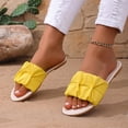 thumbnail image 6 of KIJBLAE Women's Color Block Flat Slide Sandals, Open Toe Non Slip Casual Slippers Summer Beach Vacation Outdoor Daily Wear Yellow 39, 6 of 9
