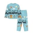 thumbnail image 2 of Kll Let'S Go On An Adventure Print Women'S Long Sleeve Pajamas With Pants Sleepwear Loungewear 2 Set-Small, 2 of 9