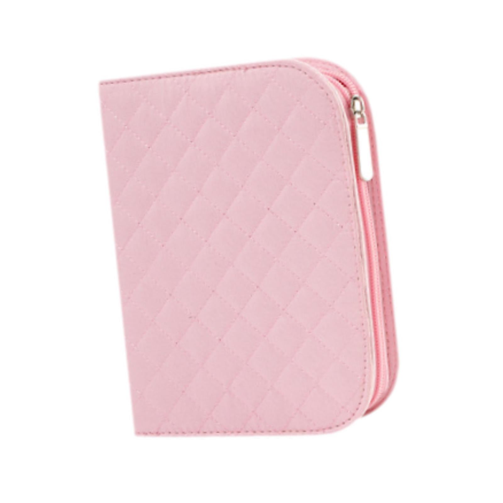 S SERENABLE Crochet Hook Case Organizer Bag Storage Zipper Pouch Portable Polyester Double Layer Design for Storing Crochet Hooks And Knitting Accessories Suitabl Pink