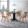 thumbnail image 2 of Duhome Antique Walnut Wooden Tulip Chairs - Set of 2, Rustic Style for Dining or Kitchen, 2 of 7