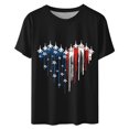 thumbnail image 3 of Camisetas de Manga Corta para las Mujeres, Blusa de Manga Corta de la Moda Del Día de la Independencia Hecha de Poliéster Cómodo para la Primavera Verano, Blusas de Manga Corta para las Mujeres, 3 of 7