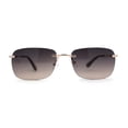 thumbnail image 1 of Womens Rimless Narrow Rectangle 90s Retro Sunglasses Gold Brown, 1 of 4