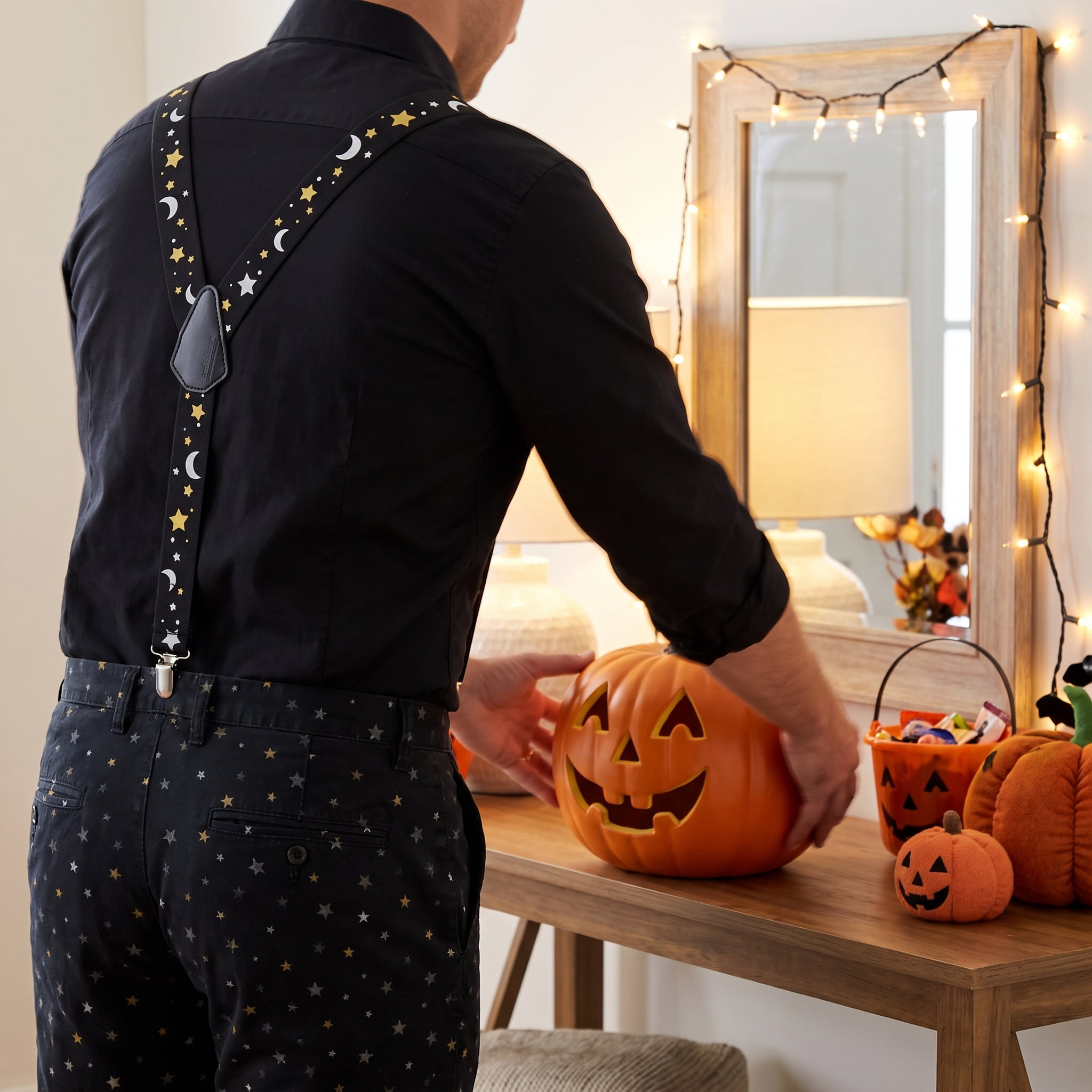 Star and Moon Suspenders Costume Accessory for Adults, Multicolor, Halloween by Way To Celebrate