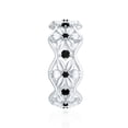thumbnail image 3 of Rosec Jewels Natural Black Spinel Flower Band Ring for Women ( AAA Quality), 18K White Gold, US 13.00, 3 of 8