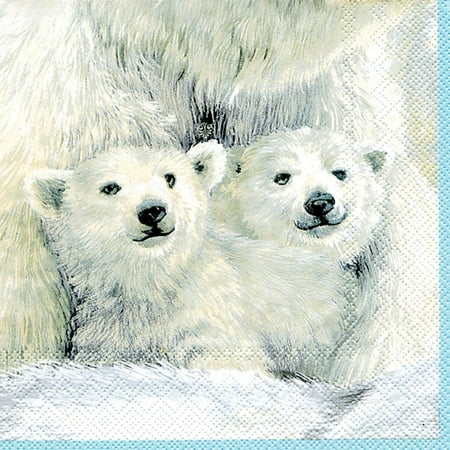 Set of 4 Large Ice Cool Polar Bear Napkin 20 Pack