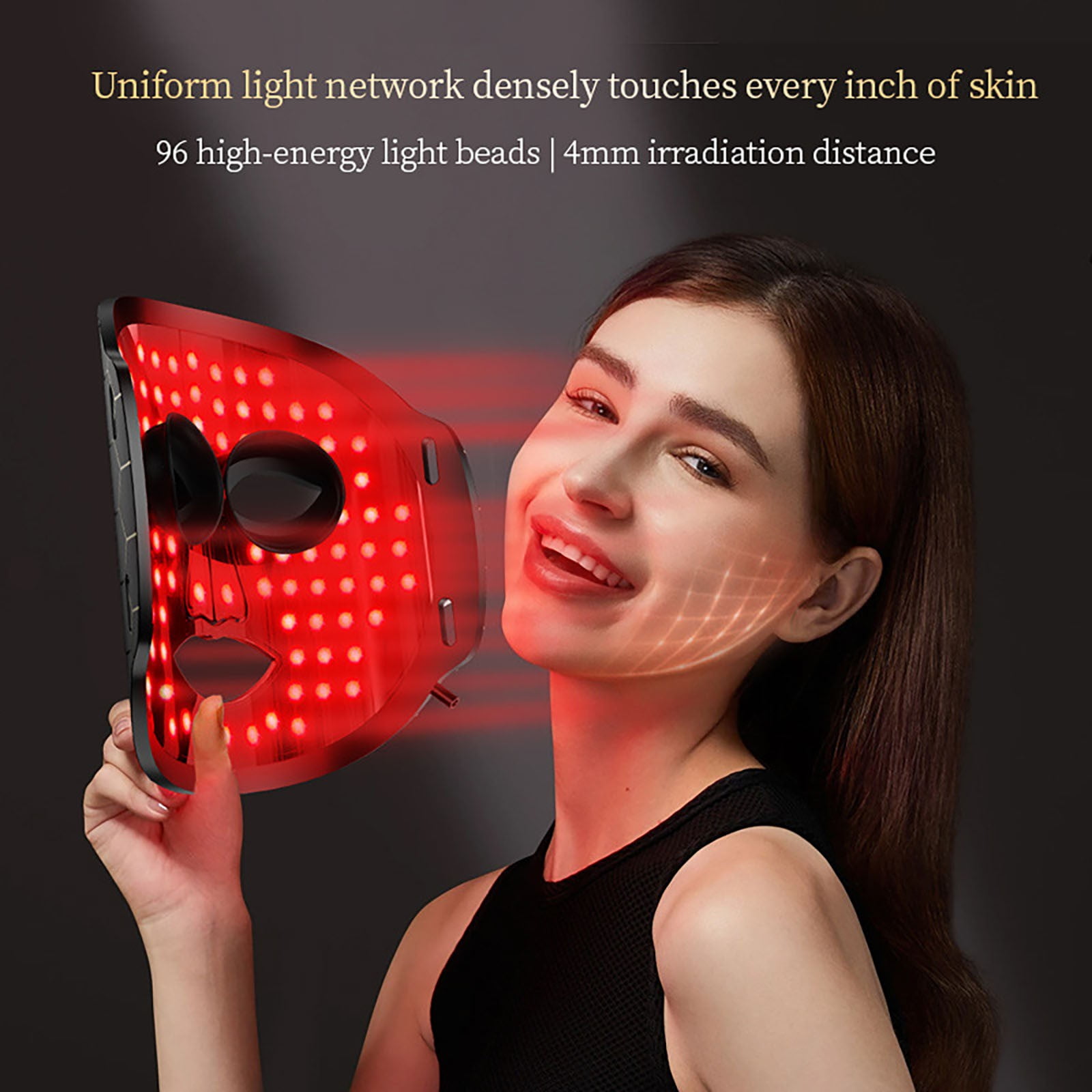 Beauty Instrument Silicone Based Colored Light Photonic Red Blue Light Facial Device for Advanced Skin Care at Home
