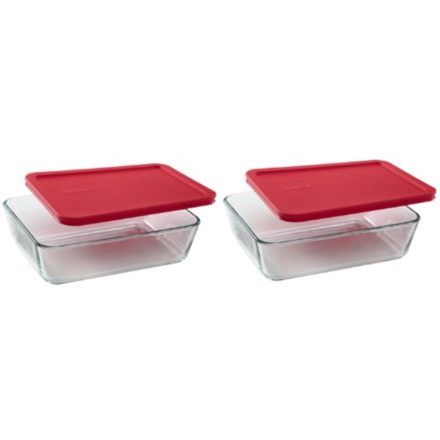 pyrex 6cup rectangle food storage, pack of 2 containers