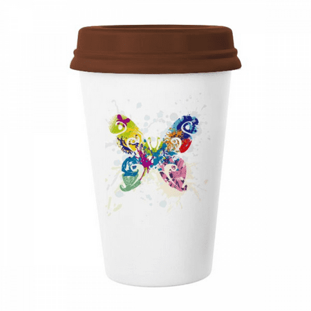 

with Floral Patterns Mug Coffee Drinking Glass Pottery Cerac Cup Lid