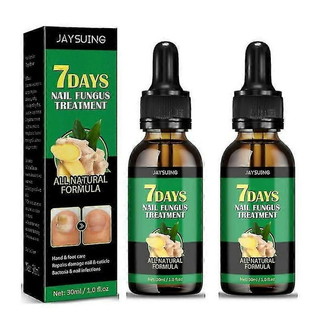 2x 30ml Ginger Nail Fungus Treatment, Onychomycosis Nails Care Repair Serum, Ginger Foot Anti-Fungal Liquid