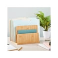 thumbnail image 5 of Bamboo Wooden Mail Holder, File Sorter For Letter And Folder Document Storage, Envelope Organizer With 5 Slots For Office Desk, Countertop, Home Organ, 5 of 5