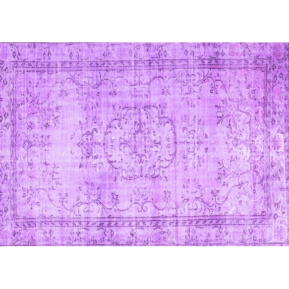 Ahgly Company Indoor Rectangle Abstract Purple Contemporary Area Rugs, 8' x 10'