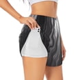 thumbnail image 3 of Lsque Monochrome Abstract Lines Printed Women's Running Shorts with Liner Pockets,Elastic Quick Dry Workout Athletic Gym Yoga Shorts,Womens High Waist Shorts-Large, 3 of 9
