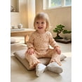 thumbnail image 3 of RUINIXCW Toddler Baby Girls Fall Outfit Fashion Floral Print Long Sleeve Ribbed Tops with Pants 2Pcs Set, 3 of 9