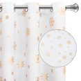 thumbnail image 3 of Alishomtll Gold Snowflake Foil Print Christmas Blackout Curtains, Christmas Grommet Window Curtains Drapes, 104" x 84", White, 3 of 7