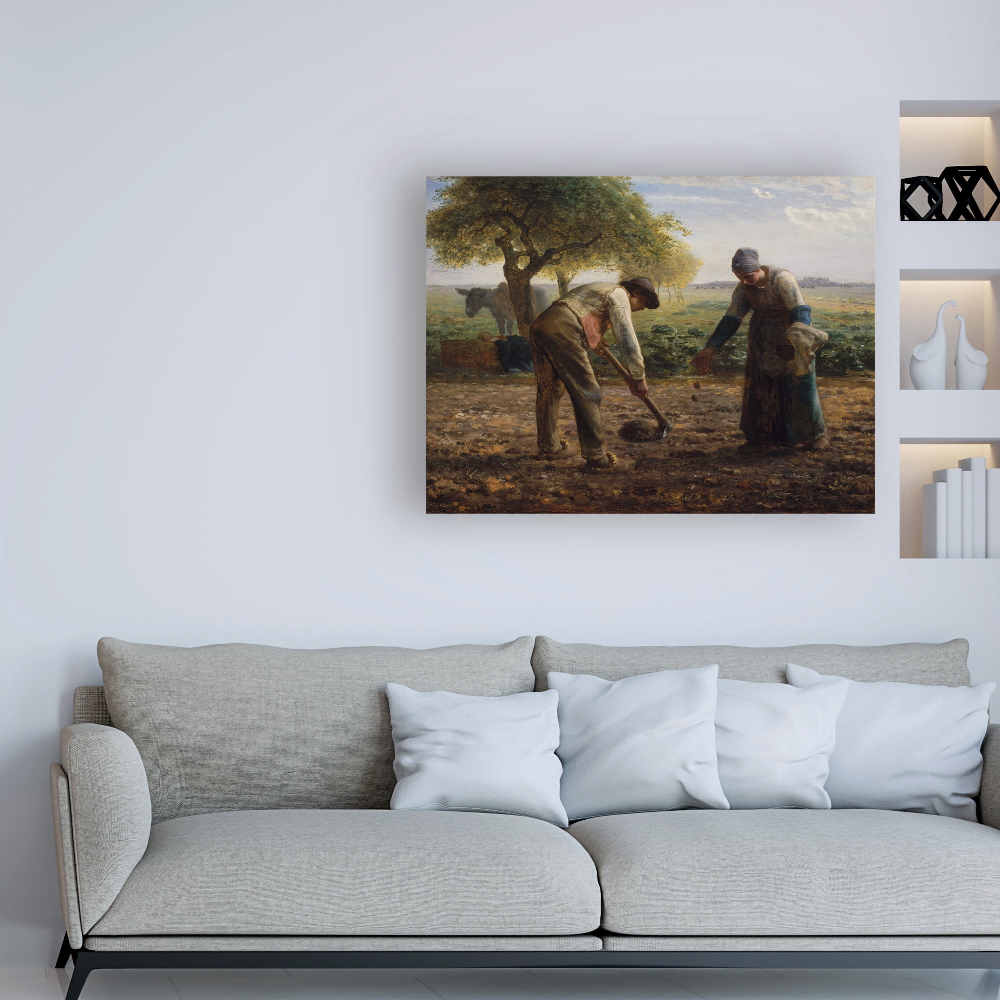 Jean-Francois Millet 'Potato Planters' Canvas Art