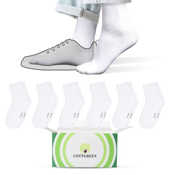 6 Pack Mens Dress Socks White