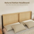 thumbnail image 6 of Boho Full/Queen/King Size Platform Bed Frame - Natural Rattan Headboard & Footboard, Wooden Mattress Foundation, Noise-Free & No Box Spring Needed, 6 of 7