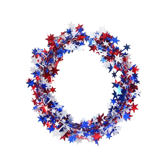 Anckoeil 24.6 FtJuly Patriotics Garland Red White Blue Foil Garland Shiny Hanging Decorations For Independence Day Memorial Day Celebration Party Decorations