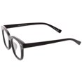 thumbnail image 3 of Modern Metal Rivets Square Clear Flat Lens Horn Rimmed Eyeglasses 46mm (Black / Clear), 3 of 4