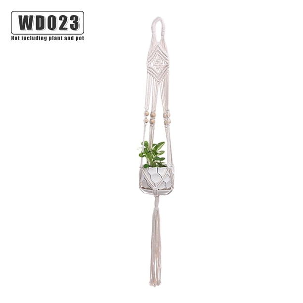 Advancent Cestas colgantes 100 hechas a mano, soporte para plantas, macramé, colgador de plantas, maceta para colgar en la pared interior, soporte para Jardín y Patio No.23 Advancent HA001777-23