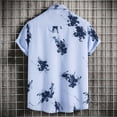thumbnail image 5 of IWRICH Men's Hawaiian Shirts Short Sleeve Summer Floral Button down Shirt Relaxed Fit Retro Casual Beach Tops 13-Blue XL, 5 of 9