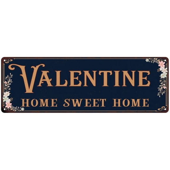 VALENTINE Home Sweet Home Victorian 6x18 Metal Sign 106180046971