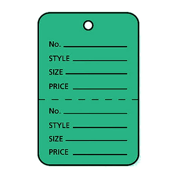 SSWBasics Large Green Retail Price Tags - Unstrung Clothing Tags for Clothes - 1¾” W x 2⅞” H - Case of 1000
